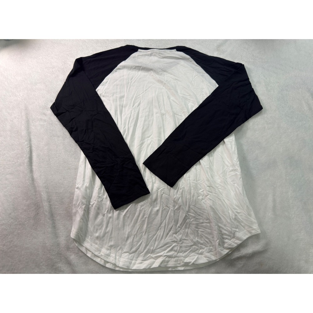 Royal Avalon Mens Baseball Raglan T-Shirt White Black Long Sleeve Cotton L - Picture 3 of 8